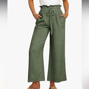 NWT | Anrabess Women’s Linen Pants | Color: Army Green | Size: L